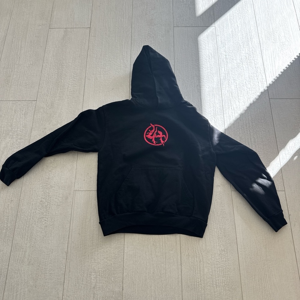 Black Hoodie with Red Logo
